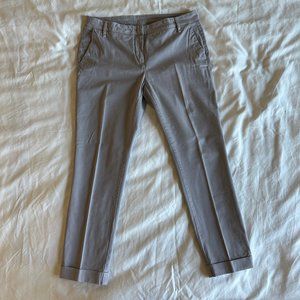 Manila Grace women's cropped chalk gray chino pants - Size 42IT/8US